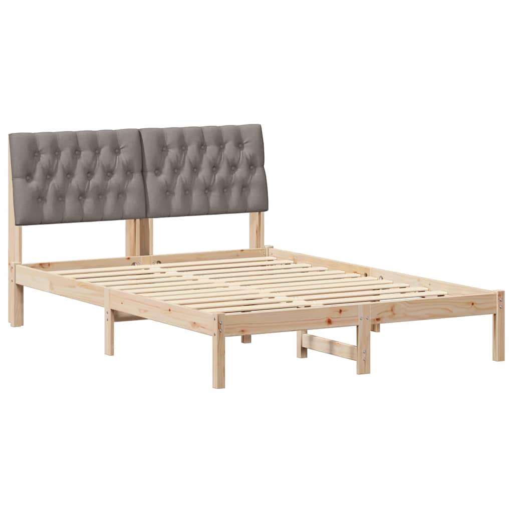 vidaXL Ramka łóżka z tapicerowanym wezgłowiem Brązowy 160 x 200 cm