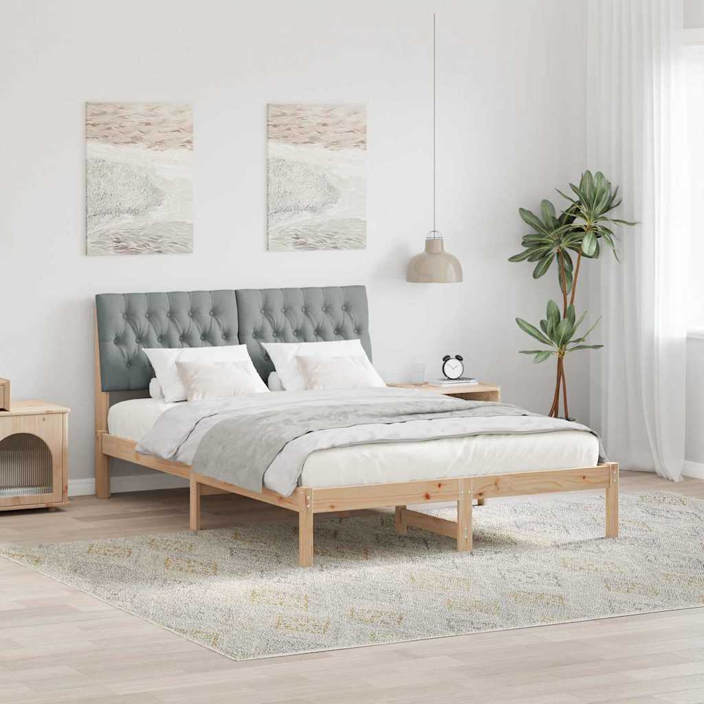 vidaXL Ramka łóżka z tapicerowanym wezgłowiem Brązowy 150 x 200 cm