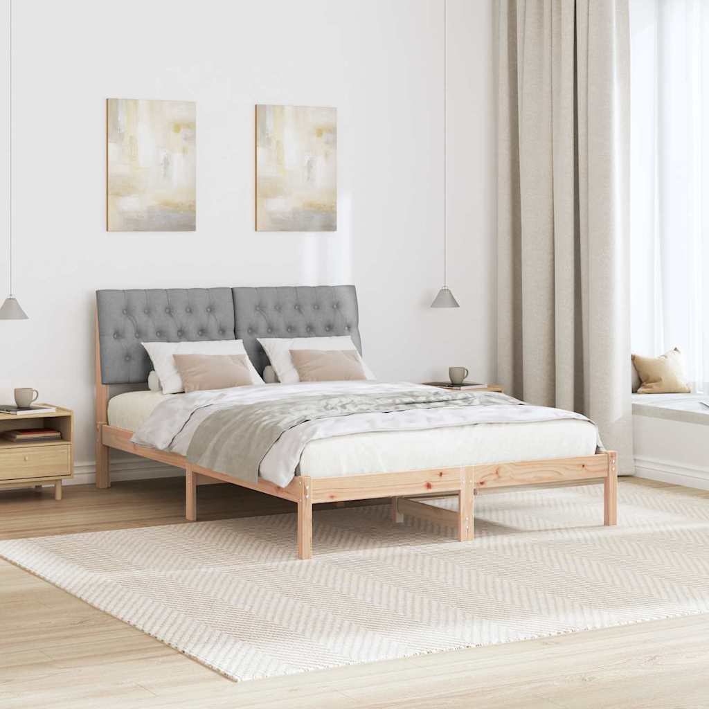 vidaXL Ramka łóżka z tapicerowanym wezgłowiem Brązowy 150 x 200 cm