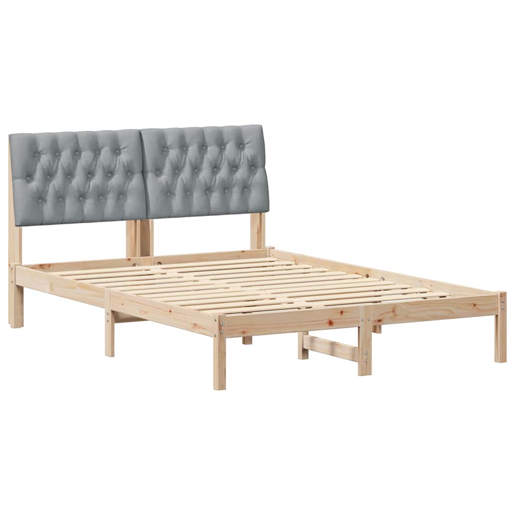 vidaXL Ramka łóżka z tapicerowanym wezgłowiem Brązowy 150 x 200 cm