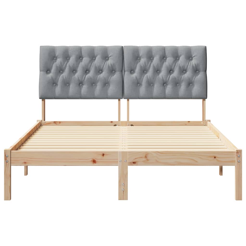 vidaXL Ramka łóżka z tapicerowanym wezgłowiem Brązowy 150 x 200 cm