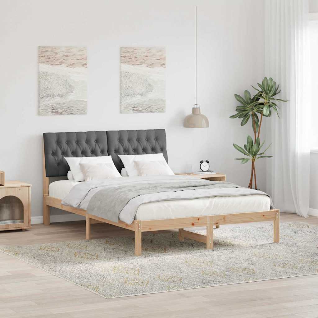 vidaXL Ramka łóżka z tapicerowanym wezgłowiem Brązowy 150 x 200 cm
