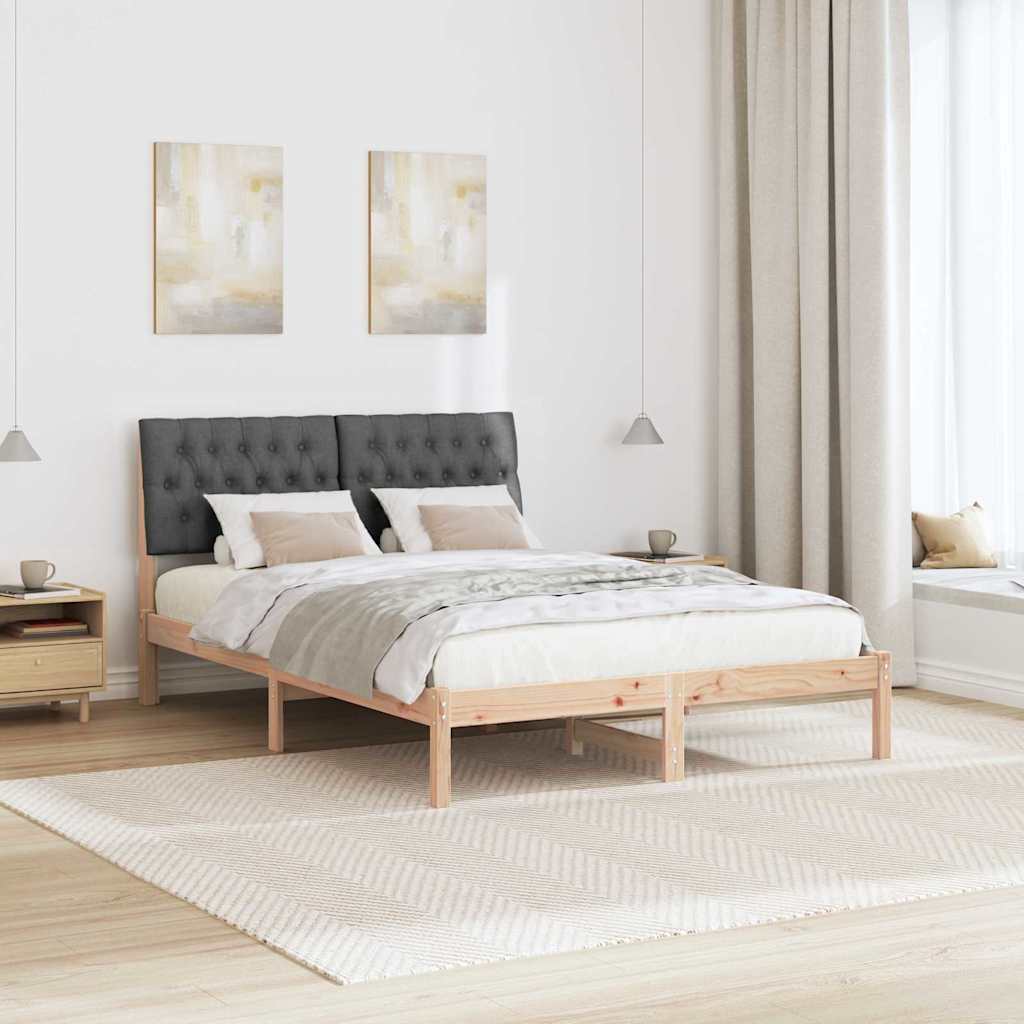 vidaXL Ramka łóżka z tapicerowanym wezgłowiem Brązowy 150 x 200 cm