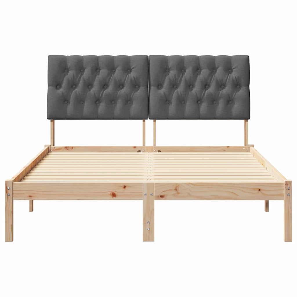 vidaXL Ramka łóżka z tapicerowanym wezgłowiem Brązowy 150 x 200 cm