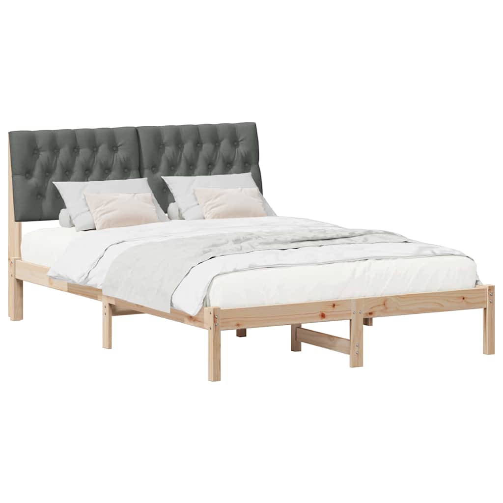 vidaXL Ramka łóżka z tapicerowanym wezgłowiem Brązowy 150 x 200 cm