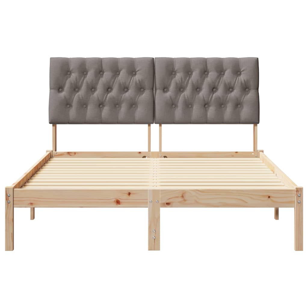 vidaXL Ramka łóżka z tapicerowanym wezgłowiem Brązowy 150 x 200 cm