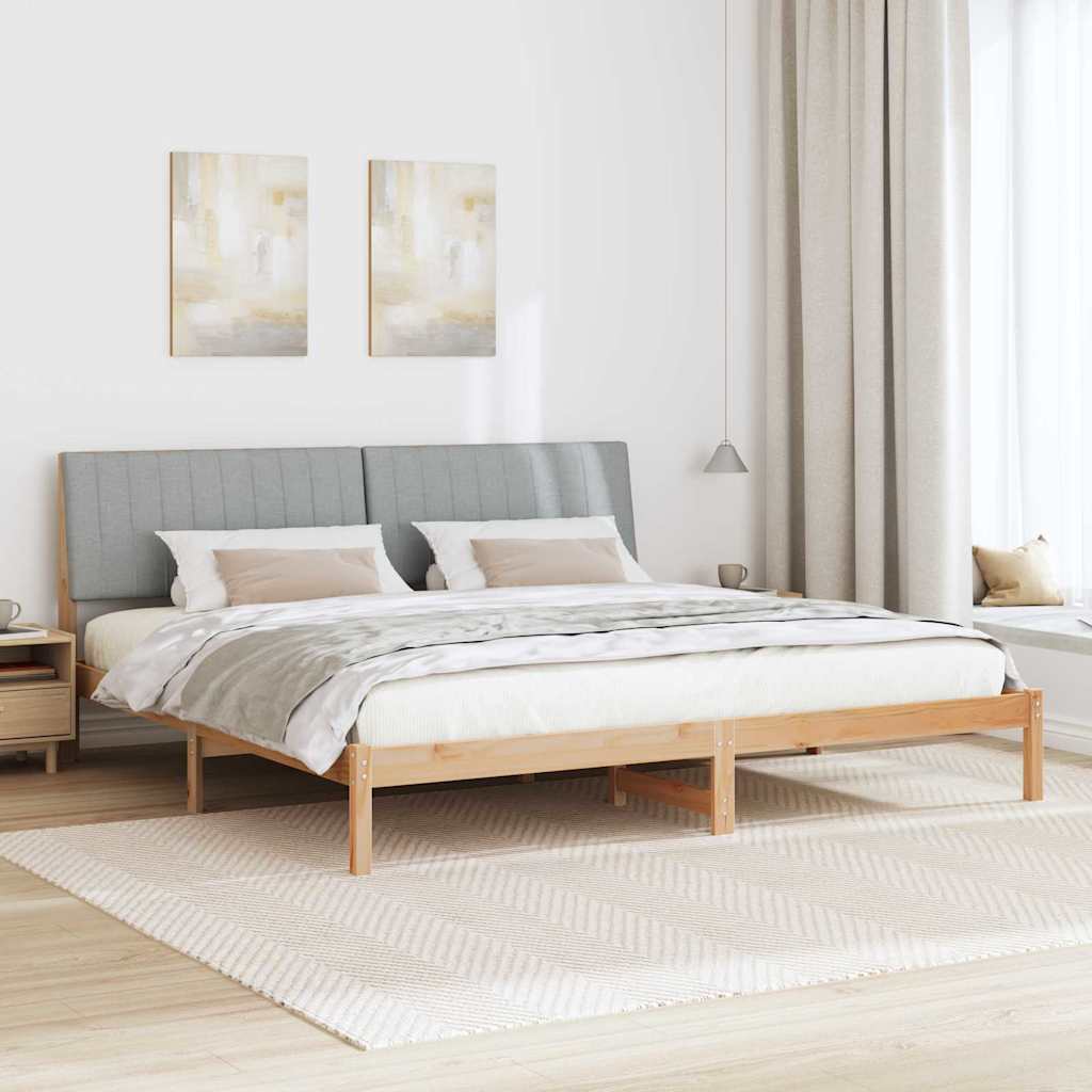 vidaXL Ramka łóżka Brązowy 200 x 200 cm Lite drewno sosnowe