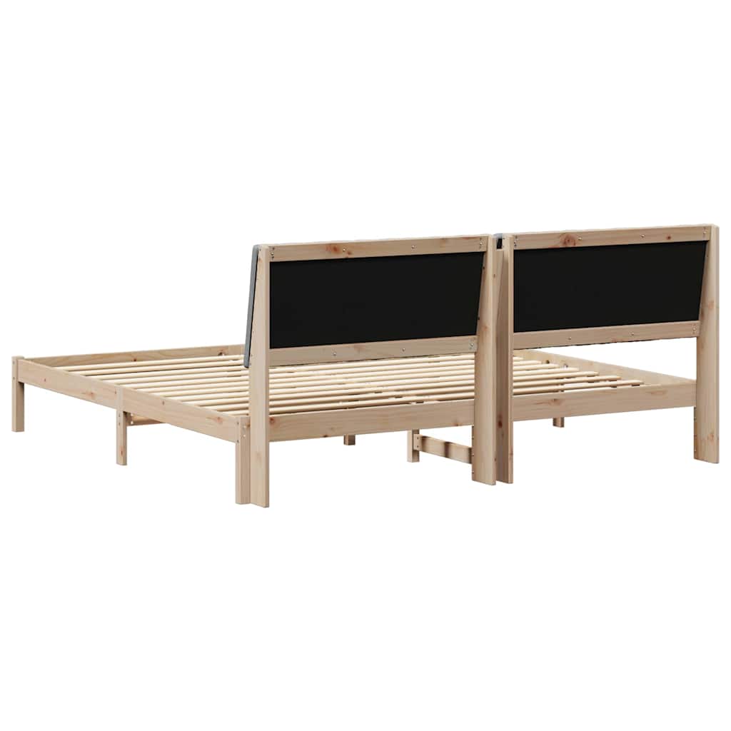 vidaXL Ramka łóżka Brązowy 200 x 200 cm Lite drewno sosnowe