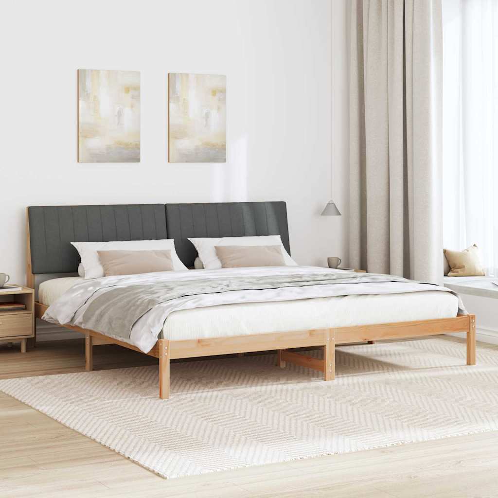 vidaXL Ramka łóżka Brązowy 200 x 200 cm Lite drewno sosnowe
