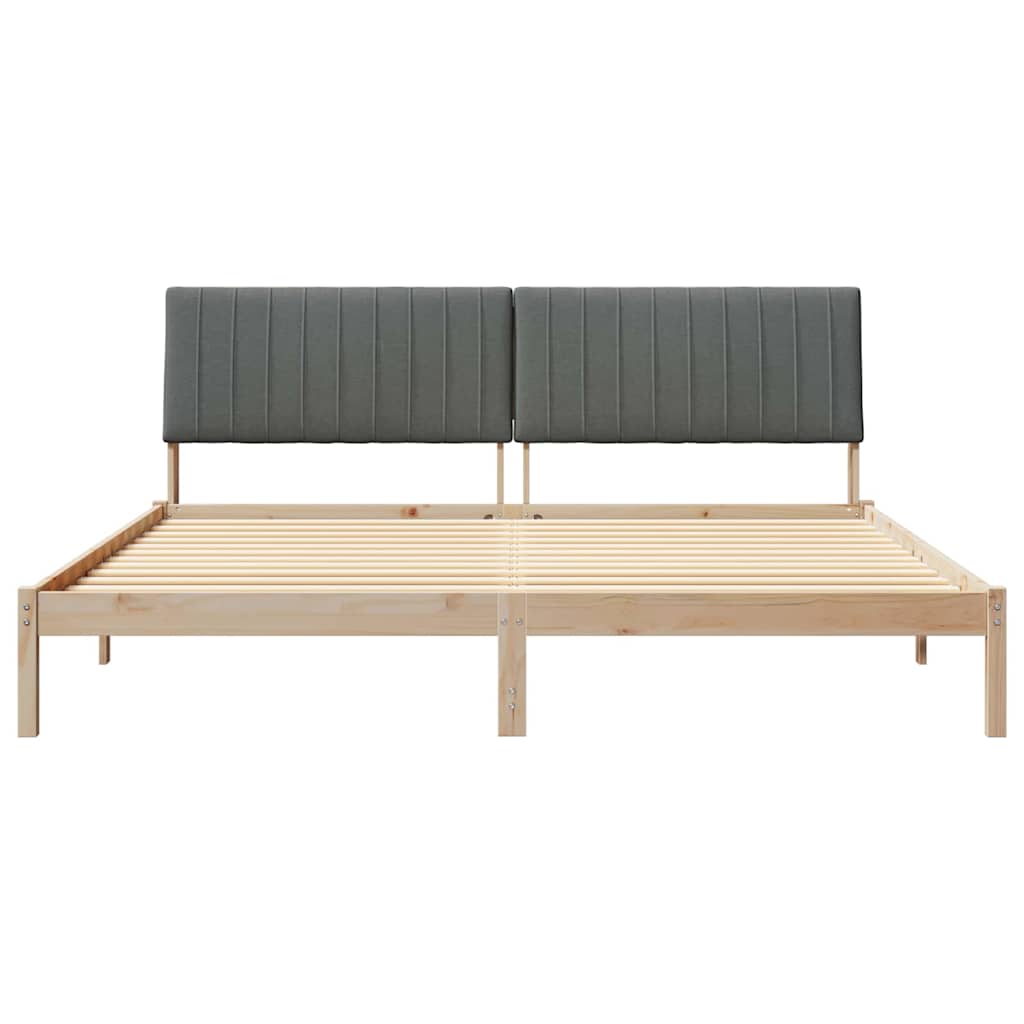 vidaXL Ramka łóżka Brązowy 200 x 200 cm Lite drewno sosnowe