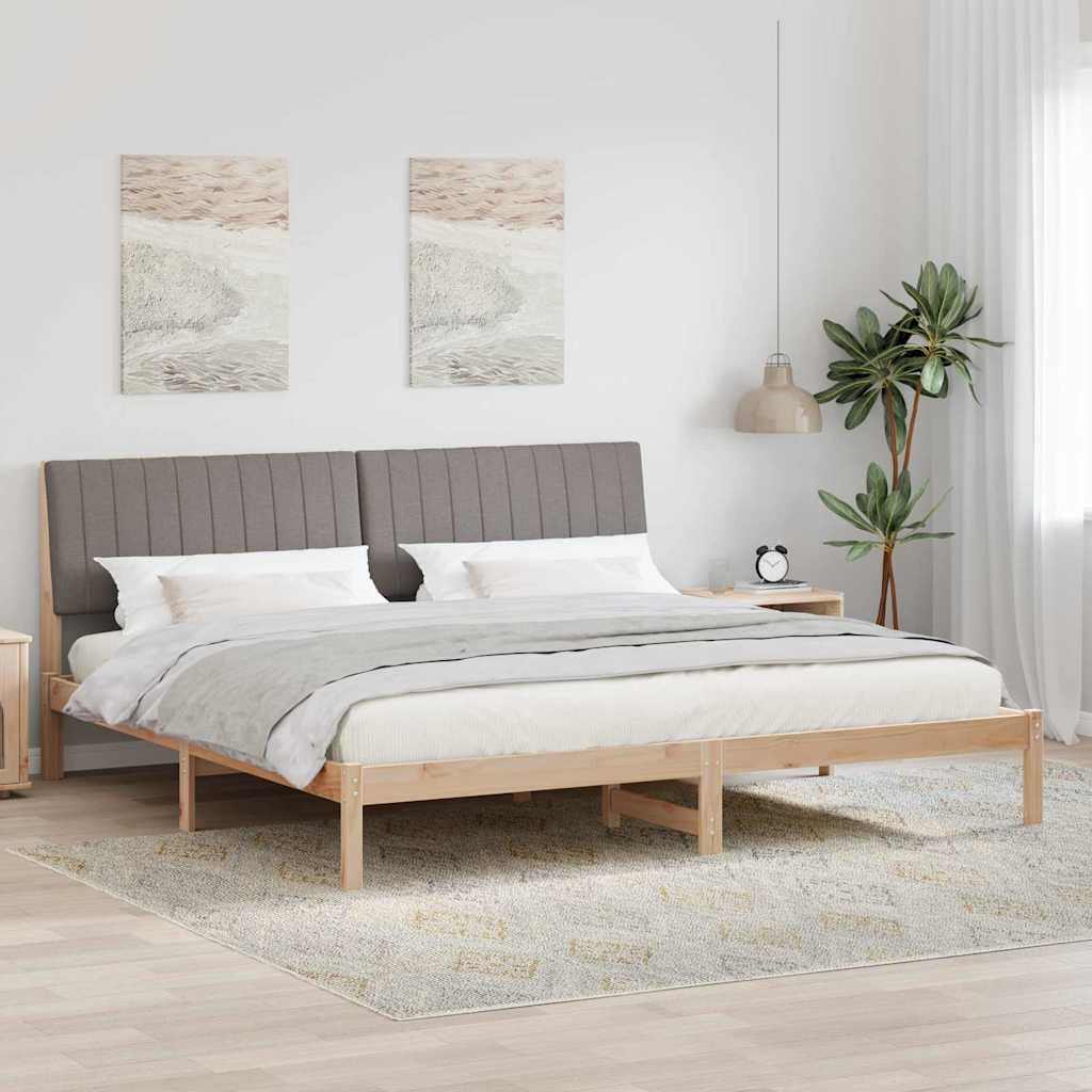 vidaXL Ramka łóżka Brązowy 200 x 200 cm Lite drewno sosnowe