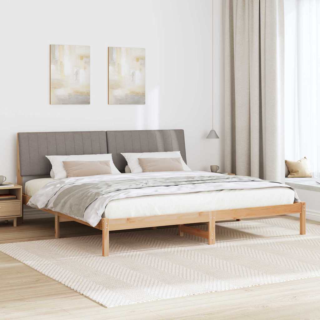 vidaXL Ramka łóżka Brązowy 200 x 200 cm Lite drewno sosnowe