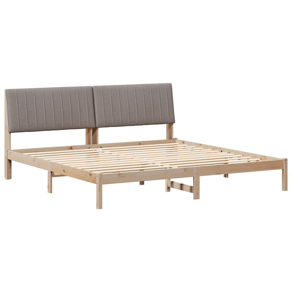 vidaXL Ramka łóżka Brązowy 200 x 200 cm Lite drewno sosnowe