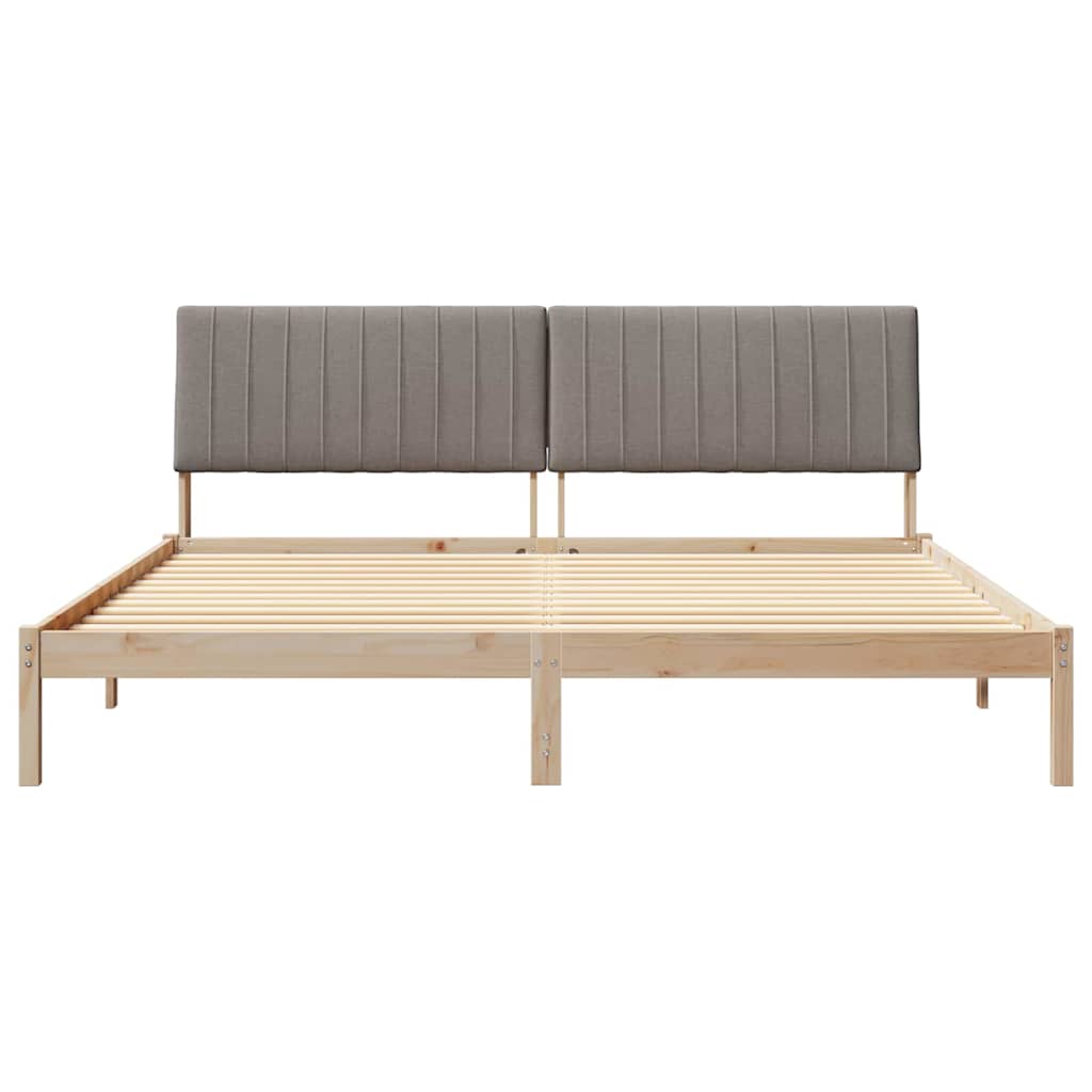 vidaXL Ramka łóżka Brązowy 200 x 200 cm Lite drewno sosnowe