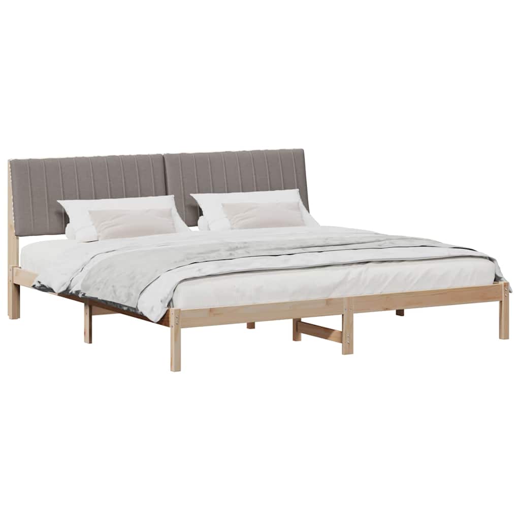 vidaXL Ramka łóżka Brązowy 200 x 200 cm Lite drewno sosnowe