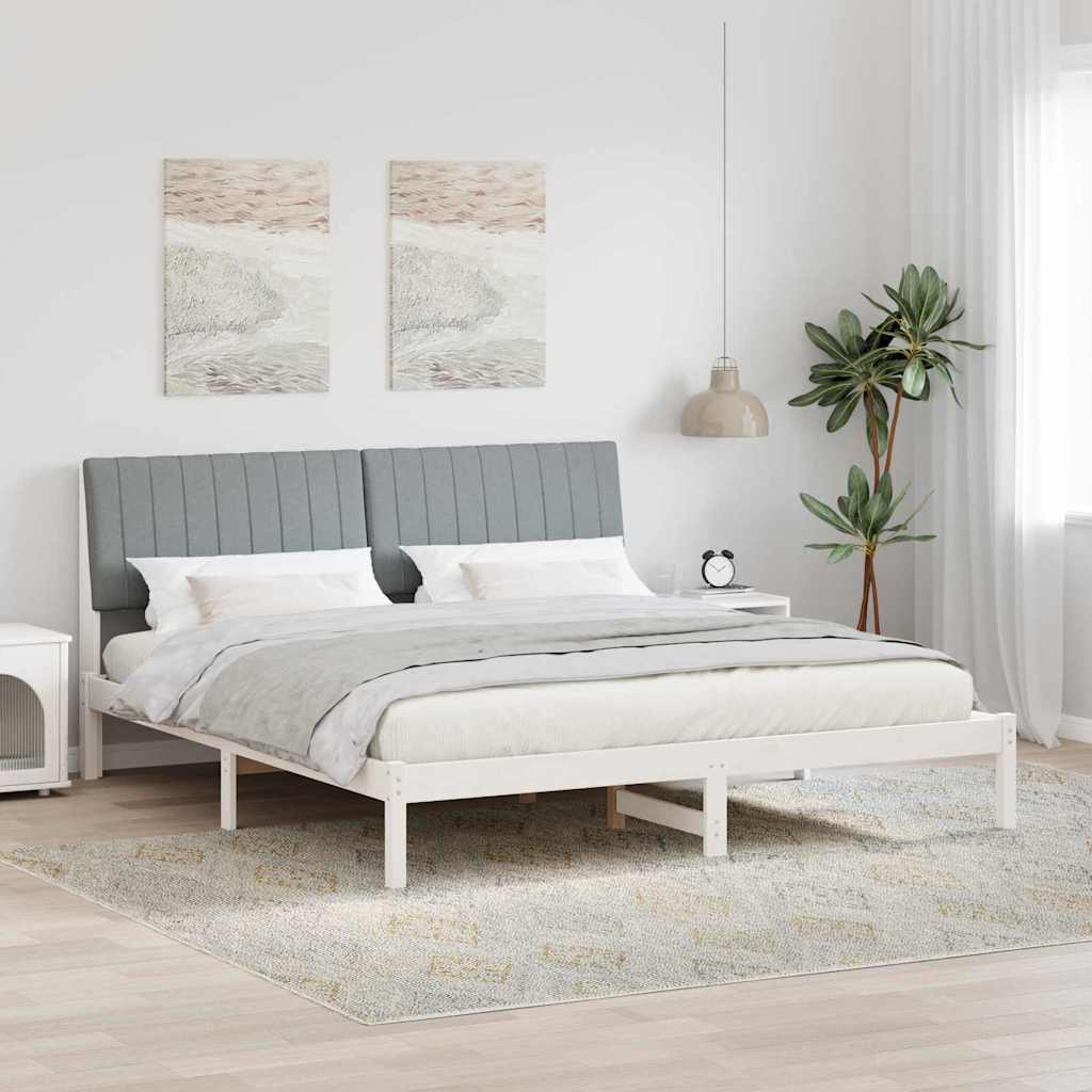 vidaXL Ramka łóżka Jasnoszary 180 x 200 cm Lite drewno sosnowe
