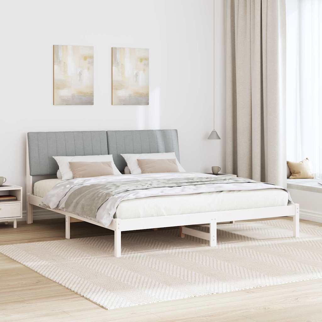 vidaXL Ramka łóżka Jasnoszary 180 x 200 cm Lite drewno sosnowe