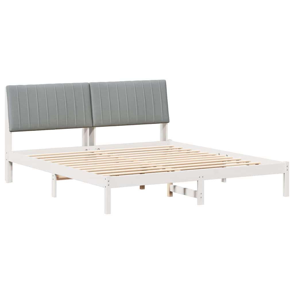 vidaXL Ramka łóżka Jasnoszary 180 x 200 cm Lite drewno sosnowe