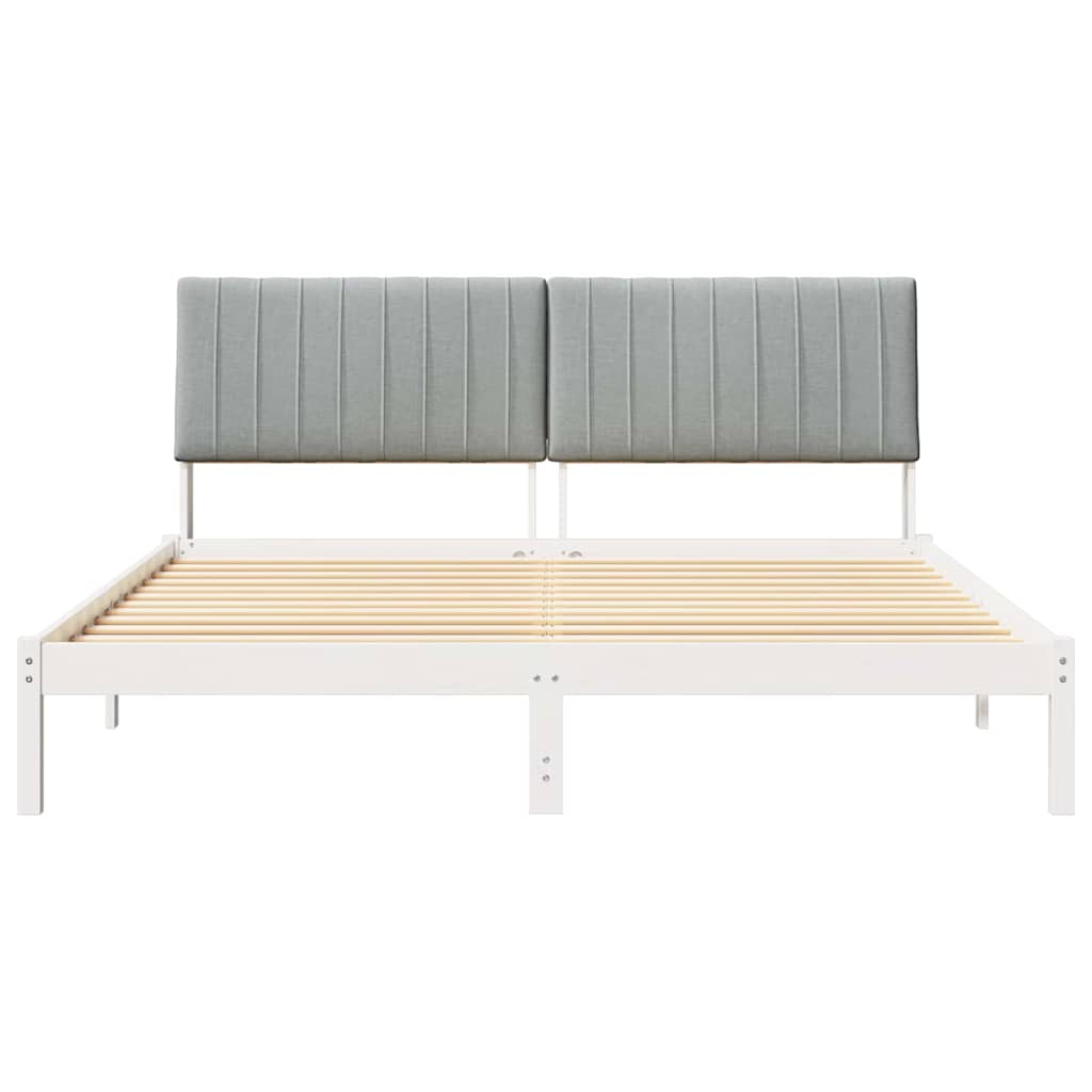 vidaXL Ramka łóżka Jasnoszary 180 x 200 cm Lite drewno sosnowe