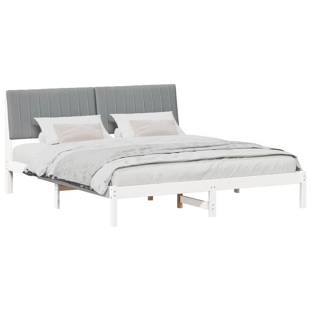 vidaXL Ramka łóżka Jasnoszary 180 x 200 cm Lite drewno sosnowe
