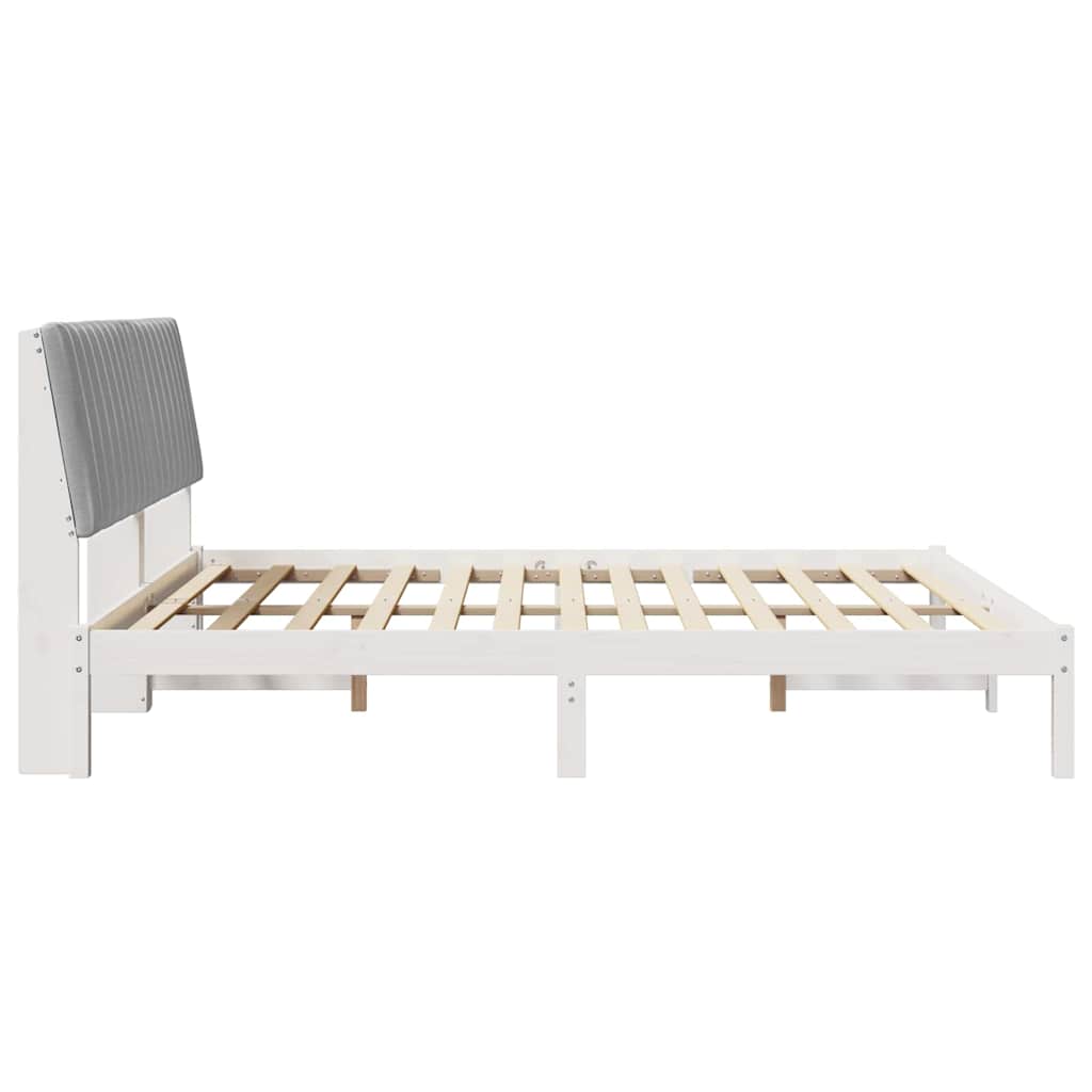 vidaXL Ramka łóżka Jasnoszary 180 x 200 cm Lite drewno sosnowe
