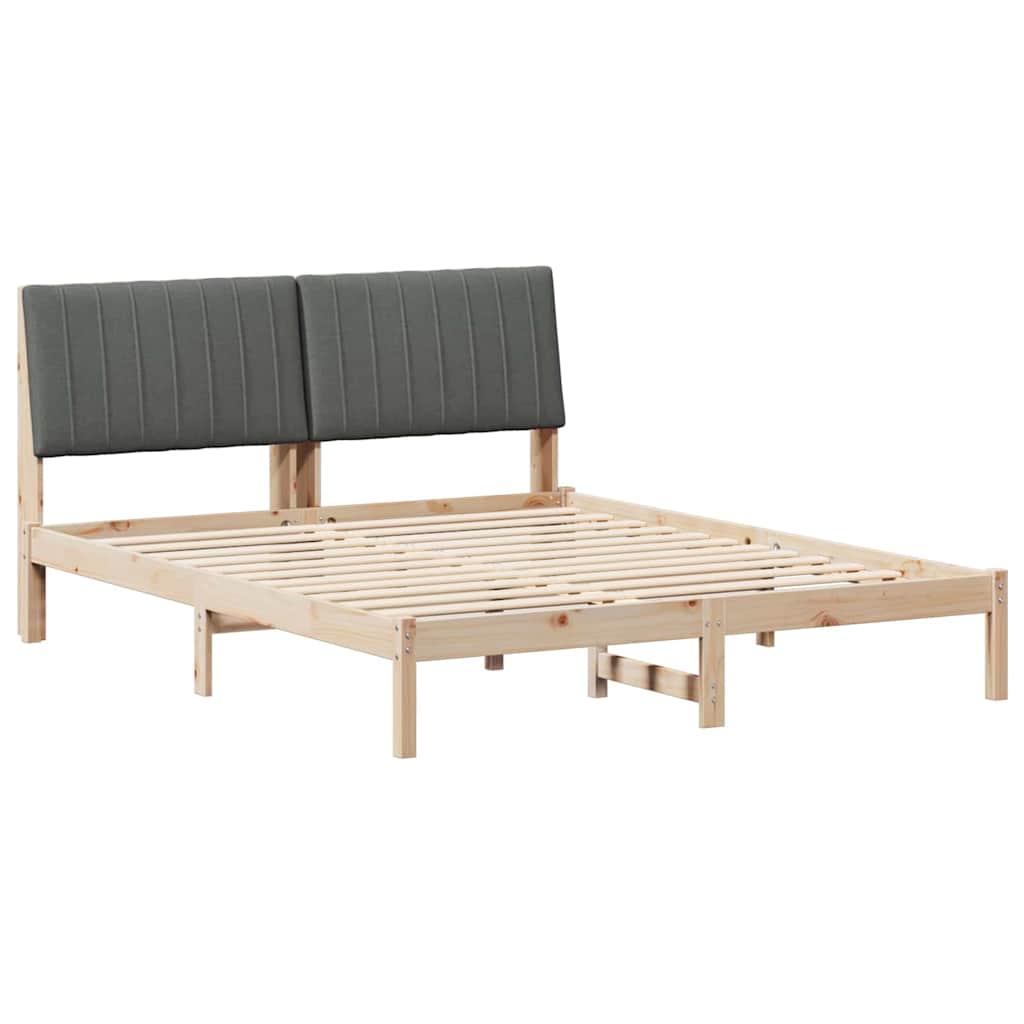 vidaXL Ramka łóżka Brązowy 160 x 200 cm Lite drewno sosnowe