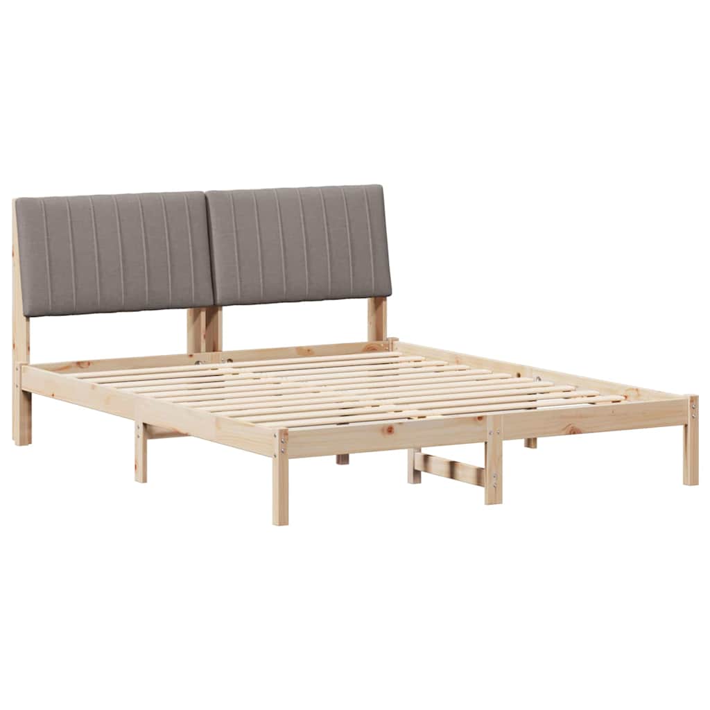 vidaXL Ramka łóżka Brązowy 160 x 200 cm Lite drewno sosnowe