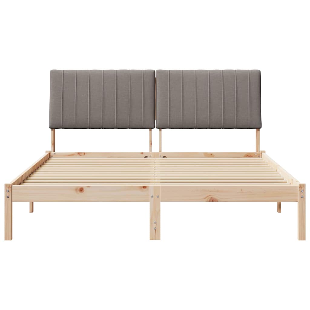 vidaXL Ramka łóżka Brązowy 160 x 200 cm Lite drewno sosnowe