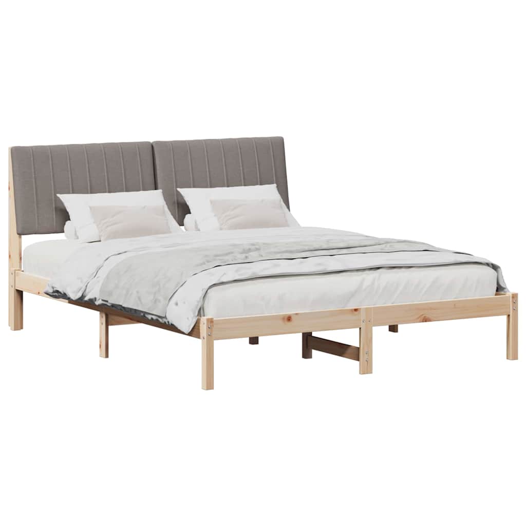 vidaXL Ramka łóżka Brązowy 160 x 200 cm Lite drewno sosnowe