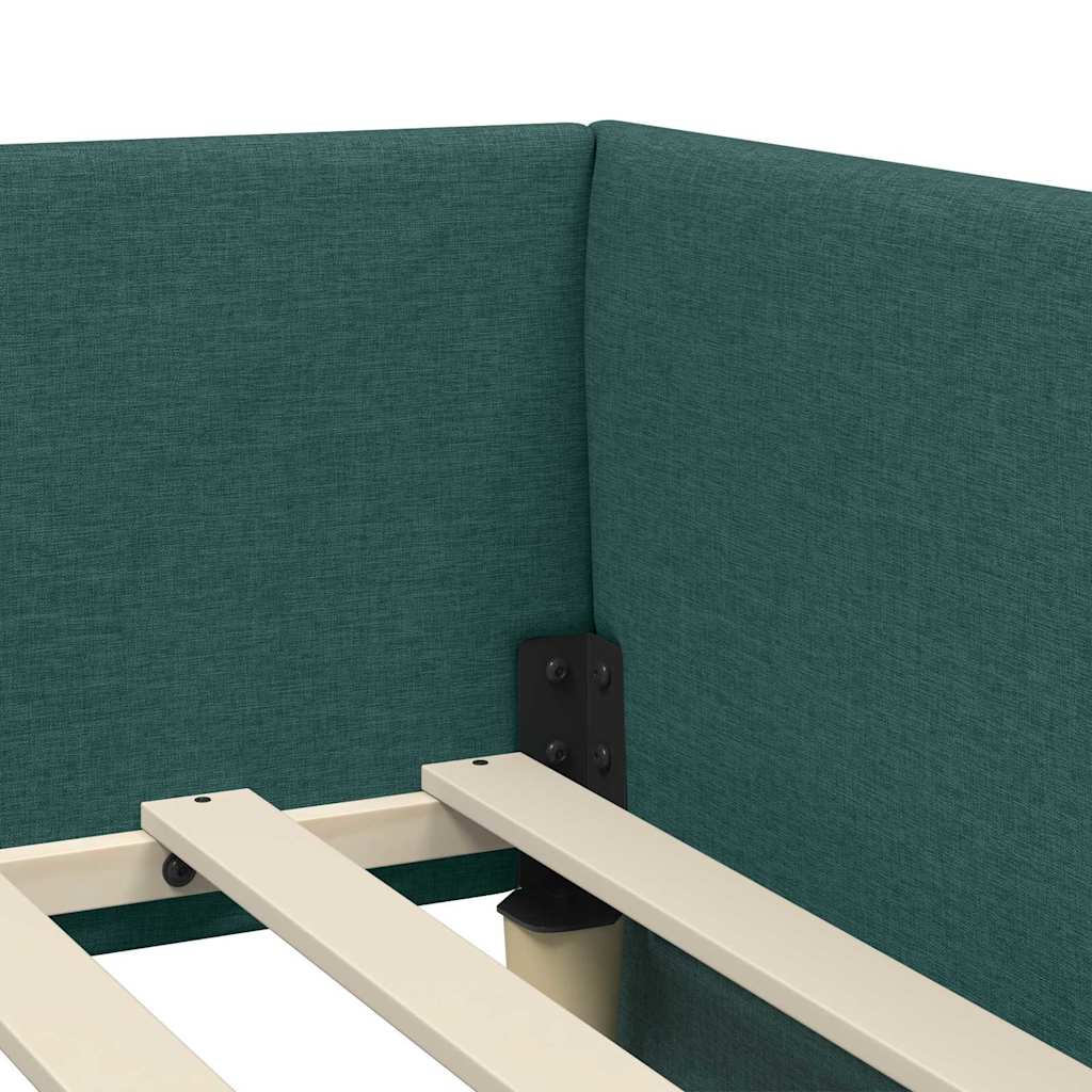vidaXL Rama Łóżka Narożnego z Materacem Inny 2 pcs Zielony tkanina