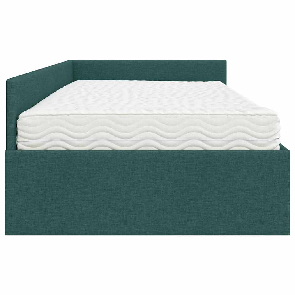 vidaXL Rama Łóżka Narożnego z Materacem Inny 2 pcs Zielony tkanina