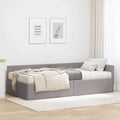 vidaXL Rama Łóżka Narożnego z Materacem 2 szt. Ciemnoszary 90 x 200 cm
