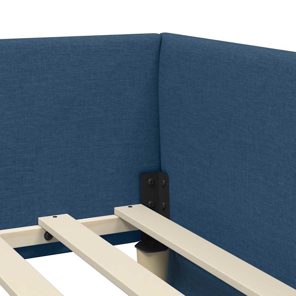 vidaXL Rama Łóżka Narożnego z Materacem 2 szt. Niebieski 90 x 200 cm