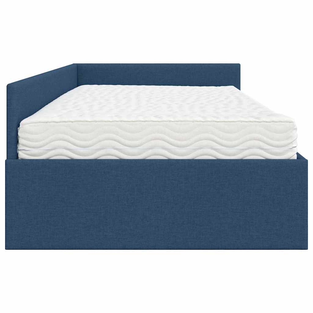 vidaXL Rama Łóżka Narożnego z Materacem 2 szt. Niebieski 90 x 200 cm