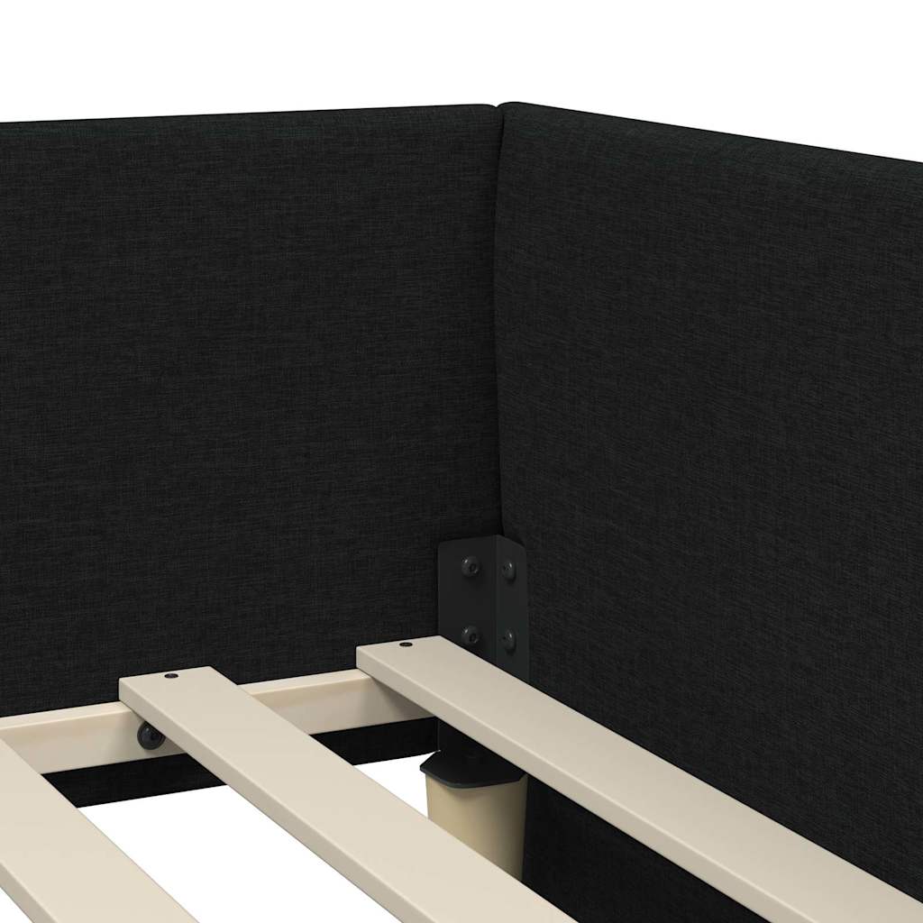 vidaXL Rama Łóżka Narożnego z Materacem 2 szt. Czarny 100 x 200 cm