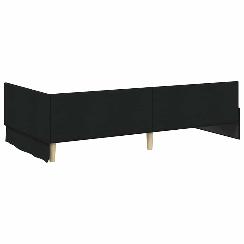vidaXL Rama Łóżka Narożnego z Materacem 2 szt. Czarny 100 x 200 cm