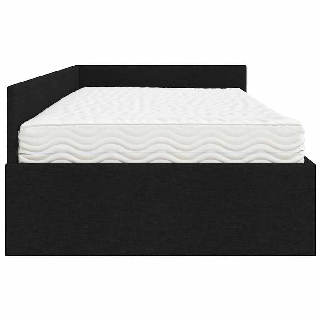 vidaXL Rama Łóżka Narożnego z Materacem 2 szt. Czarny 100 x 200 cm