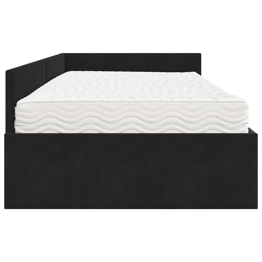 vidaXL Rama Łóżka Narożnego z Materacem Inny 2 pcs Szary Aksamit