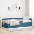 vidaXL Rama Łóżka Narożnego z Materacem 2 szt. Niebieski 90 x 190 cm
