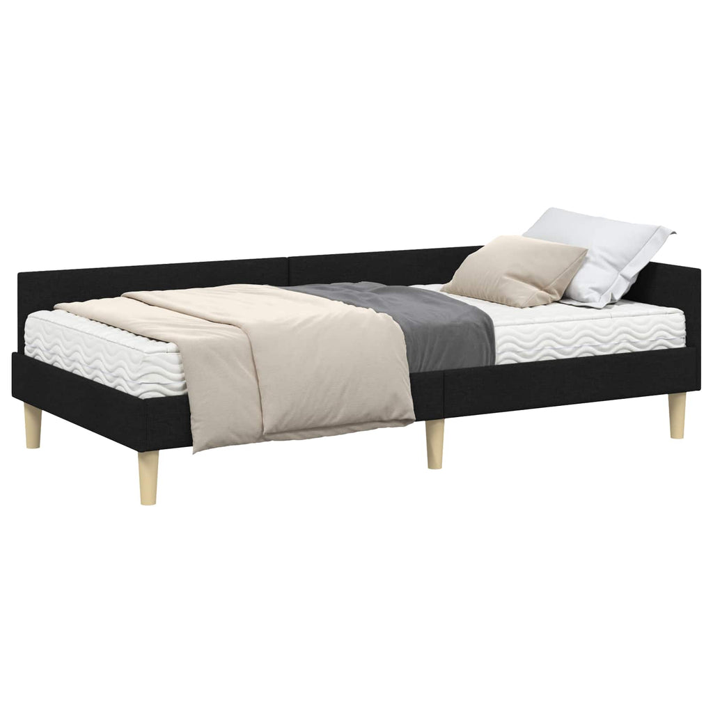 vidaXL Rama Łóżka Narożnego z Materacem 2 pcs Zielony tkanina
