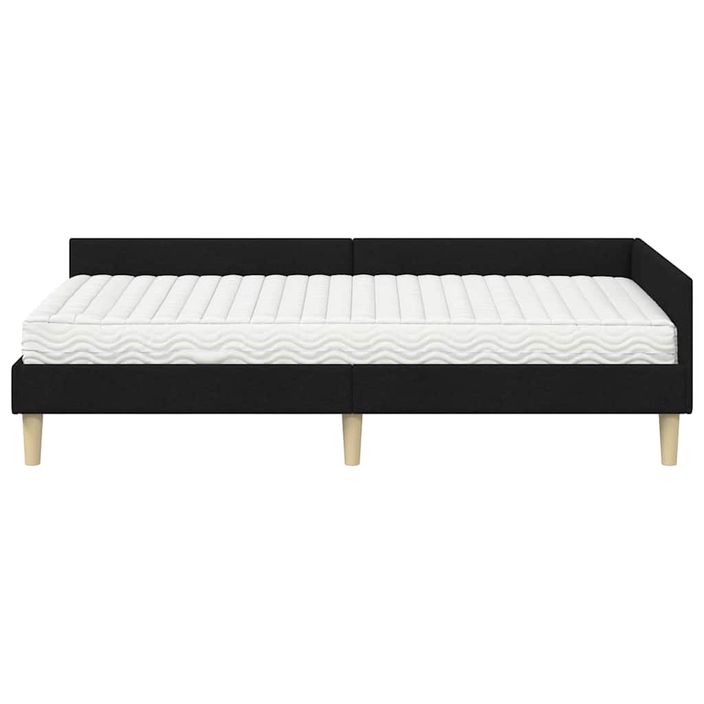 vidaXL Rama Łóżka Narożnego z Materacem 2 pcs Zielony tkanina