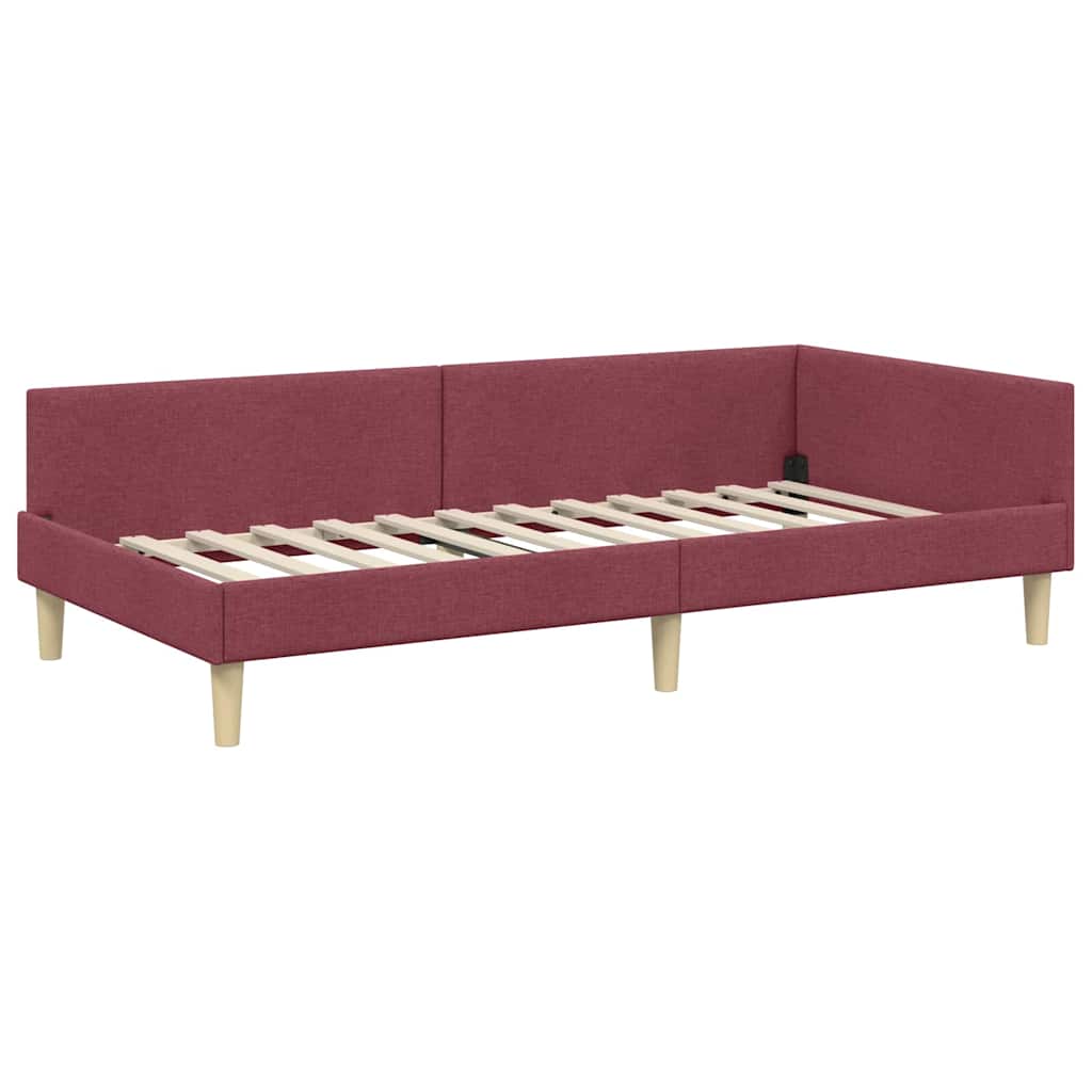 vidaXL Rama Łóżka Narożnego z Materacem 2 pcs Szary tkanina