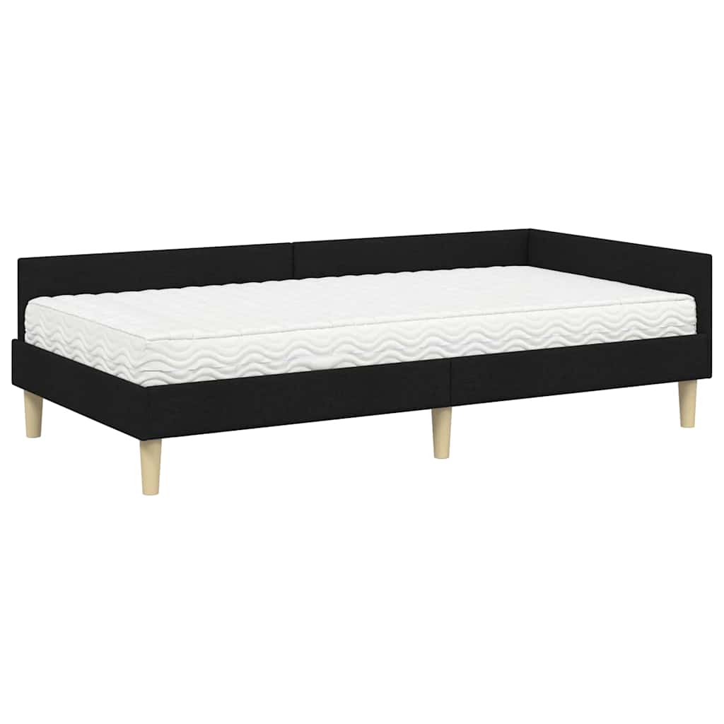 vidaXL Rama Łóżka Narożnego z Materacem 2 pcs Zielony tkanina