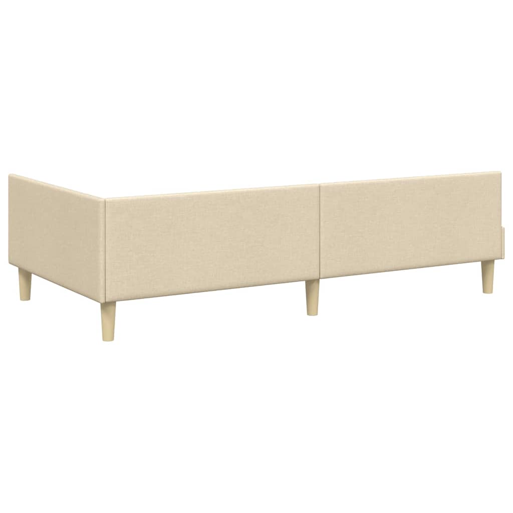 vidaXL Rama Łóżka Narożnego z Materacem 2 szt. Kremowy 90 x 190 cm