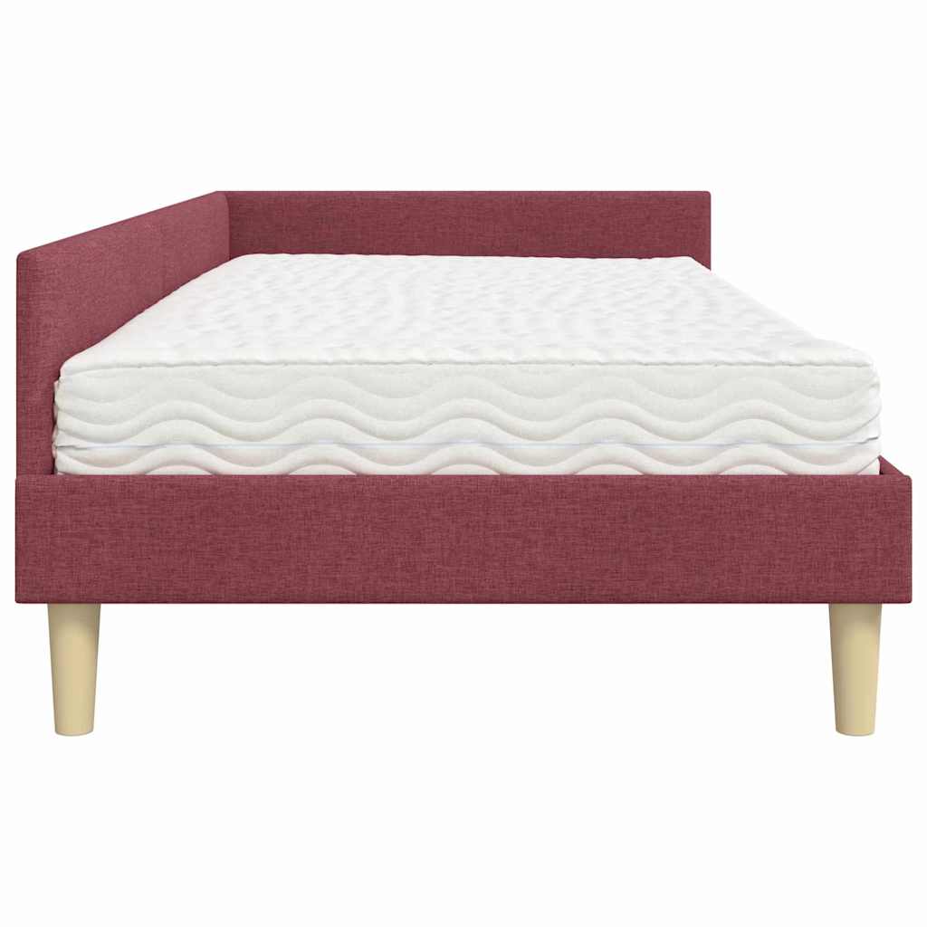 vidaXL Rama Łóżka Narożnego z Materacem 2 pcs Szary tkanina
