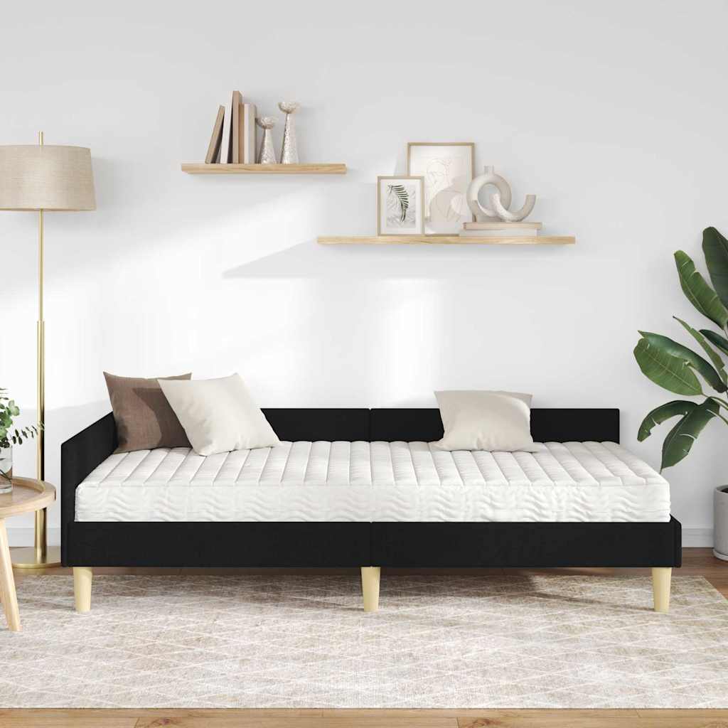 vidaXL Rama Łóżka Narożnego z Materacem 2 pcs Zielony tkanina