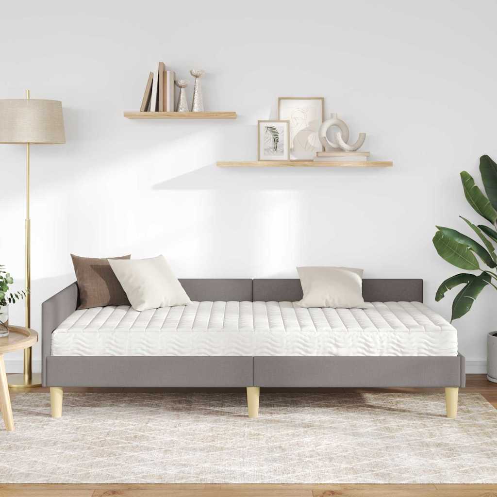 vidaXL Rama Łóżka Narożnego z Materacem 2 pcs Ciemnoszary tkanina