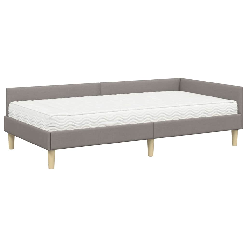 vidaXL Rama Łóżka Narożnego z Materacem 2 pcs Ciemnoszary tkanina