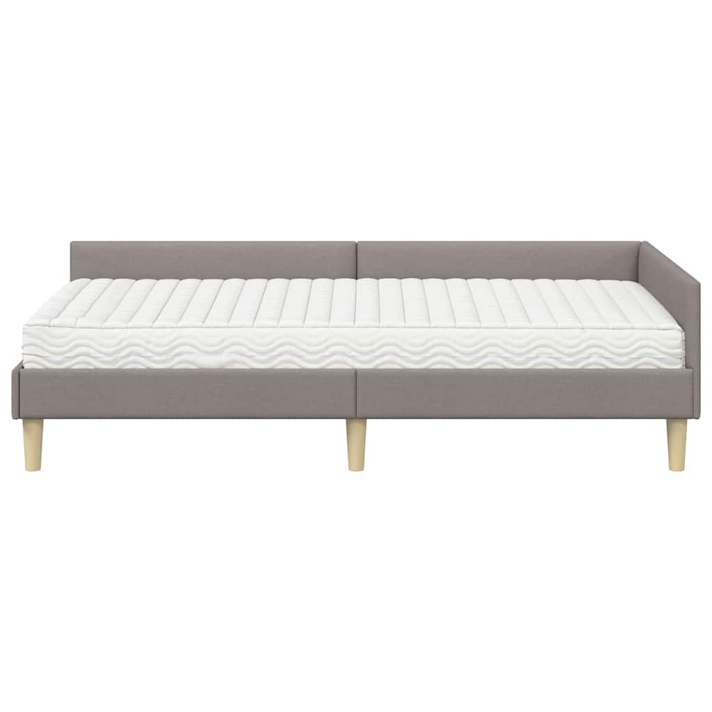 vidaXL Rama Łóżka Narożnego z Materacem 2 pcs Ciemnoszary tkanina