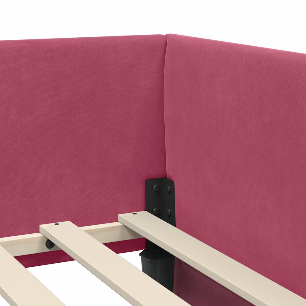 vidaXL Rama Łóżka Narożnego z Materacem Inny 2 pcs Zielony Aksamit